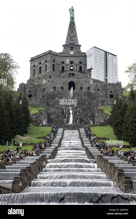 May Hessen Kassel Visitors Stand By The Cascades Below The