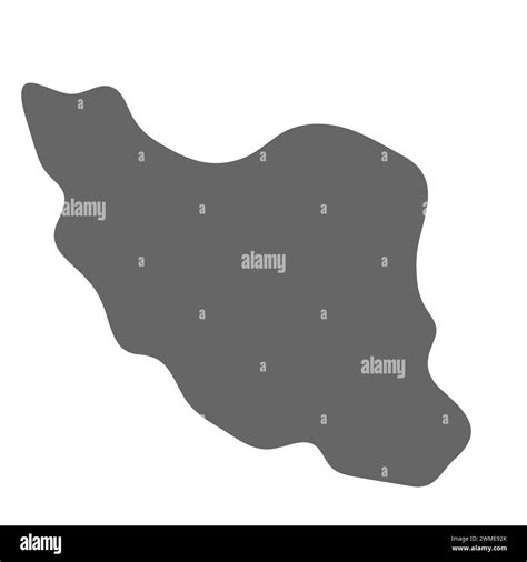 Iran Country Simplified Map Grey Stylish Smooth Map Vector Icons