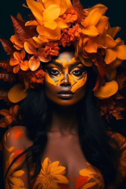 Premium Ai Image A Woman With A Flower Crown On Her Head