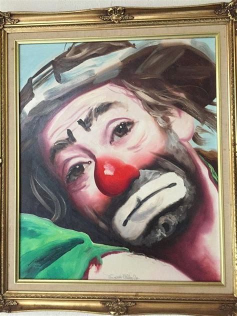 Limited Edition Oil On Canvas Clown Painting Of Emmett Kelly Etsy