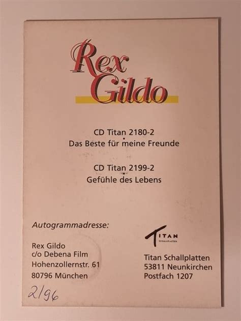 Rex Gildo Originalautogramm Kaufen Auf Ricardo