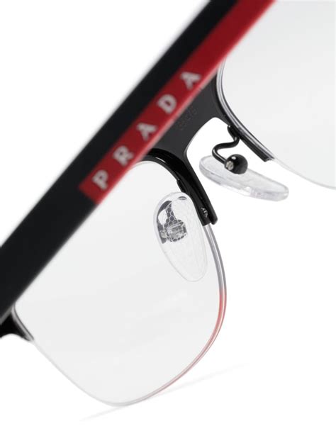 Prada Eyewear Rectangle Frame Glasses Black Farfetch