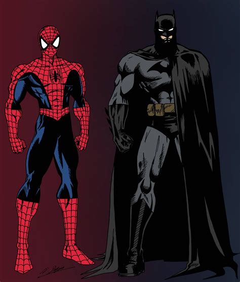 Spider Man And Batman Colored By Edcom02 On Deviantart Batman