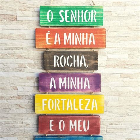 Placa Decorativa Artesanal o Senhor É a Minha Rocha Elo7