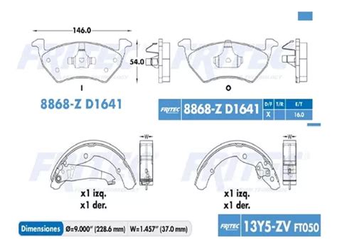 Kit Balatas Delanteras Y Traseras Volkswagen Gol Env O Gratis