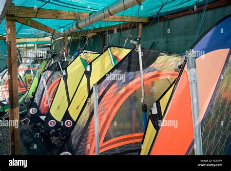 WINDSURFING SAILS STORE Stock Photo - Alamy