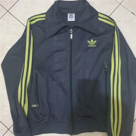 Jual Jaket Tracktop Adidas Grey Stripe Lime Bekas Like New Kota