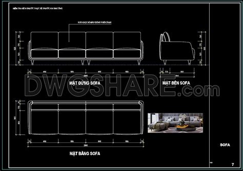 cad drawing modern sectional sofa