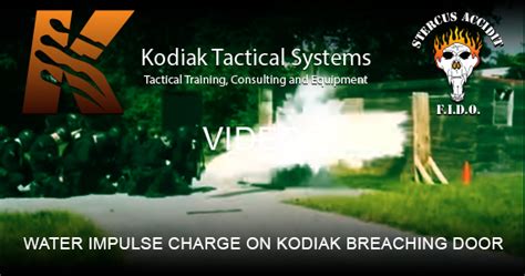 Water Impulse Charge On Kodiak Breaching Door Kodiak Tactical Systems