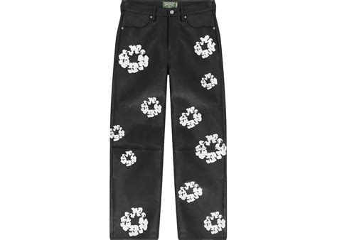 Denim Tears X Levis Leather Cotton Wreath Jeans Black Denim Mens