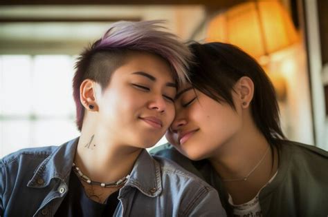 Premium Ai Image Lovely Lesbian Couple Having A Good Time Practicing