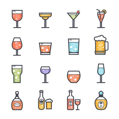 Premium Vector Alcohol Beverage Icon Bold Stroke With Color On White