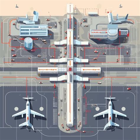 Premium Vector | Airport_passenger_terminal_top_view