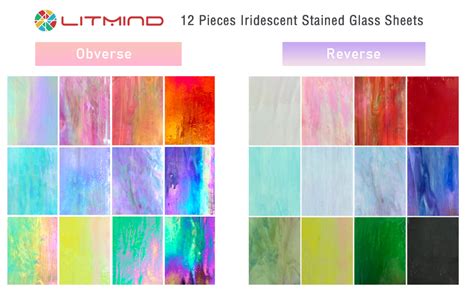 Litmind Sheets Iridescent Stained Glass Sheets X Inch Iridescent