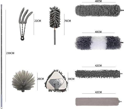 Kit De Plumero De Microfibra De 9 Piezas Para Techo Alto Plumero De