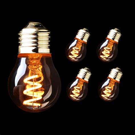 G45 Amber Glass Led Light Bulb 3w Dimmable Edison Led Spiral Filament Bulb 2200k E26 110v E27