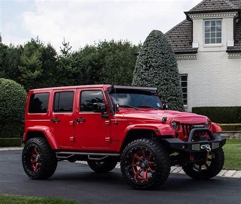 Awesome Red Rims For Jeep Wrangler Dream Cars Jeep 4 Door Jeep