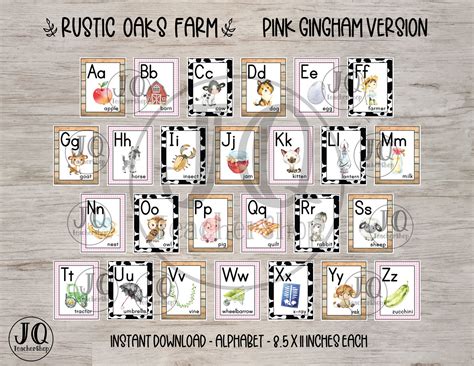 Printable Farm Theme Alphabet Classroom Decor Farm Theme Classroom