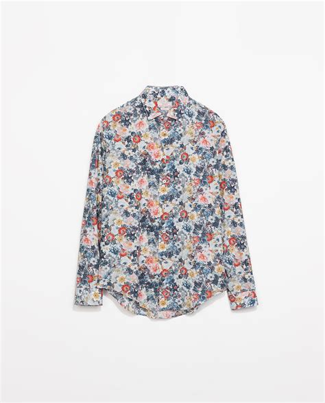 Zara Floral Print Shirt In Multicolor For Men Red Lyst