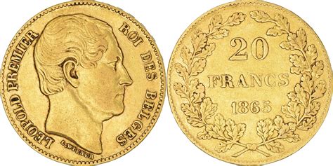 Belgium Francs Frank Not Applicable Coin Leopold I Gold