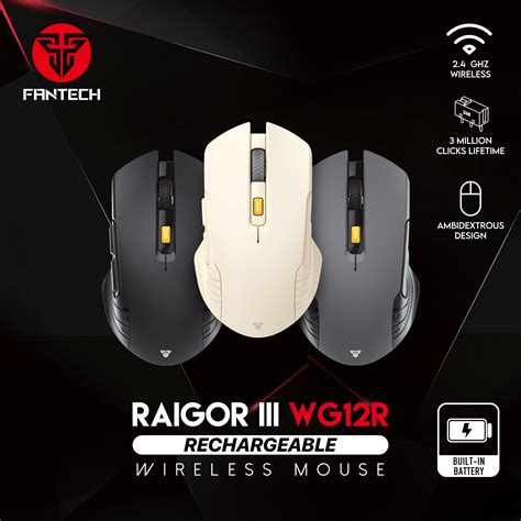 Fantech Raigor Iii Wg R Wireless Ghz Gaming Mouse With Rechargeable