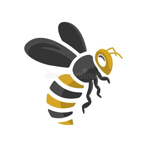 Dise O Del Logotipo De Una Abeja Con Vector Plano Simple Del Estilo