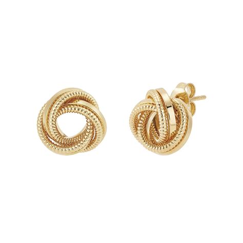 Aretes Nudo De Amor Oro Amarillo De Kt Costco M Xico