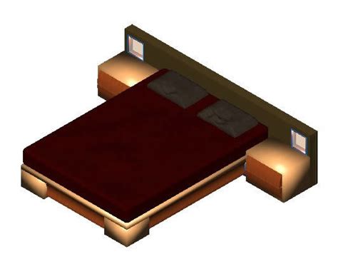 Double Bed 3d Dwg Model For Autocad • Designs Cad