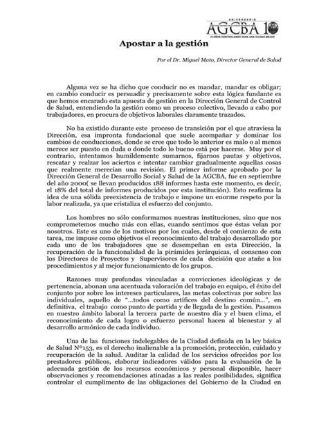 Apostar a la gestión Auditoría General de la Ciudad de Buenos Aires