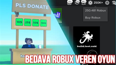 BEDAVA ROBUX VEREN YENİ OYUN GERÇEKTEN VERİYOR PLS DONATE YouTube