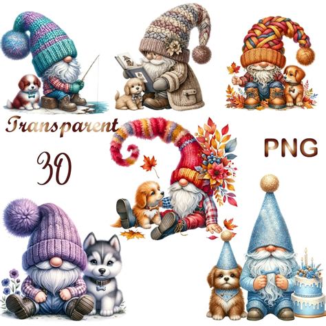 Dog Gnome Clipart Etsy