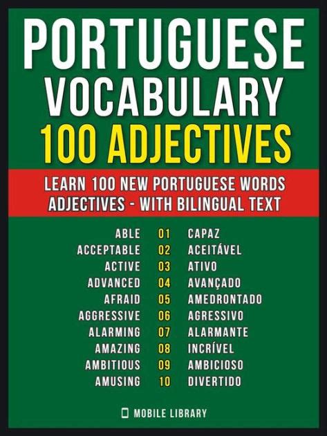 Portuguese Vocabulary Adjectives Learn New Portuguese Words