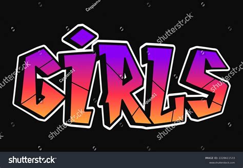 Hand Drawn Cartoon Lettering Word Girl Vector Doodle Illustration