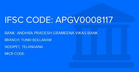 Andhra Pradesh Grameena Vikas Bank (APGVB) Tunki Bollaram Branch ...