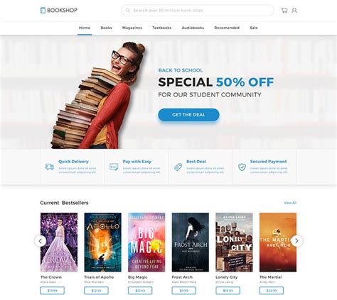 40 Fantastic Online Book Store Web Designs Bashooka Online Web