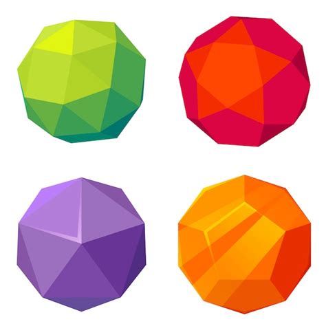 Premium Vector Low Poly Sphere Set