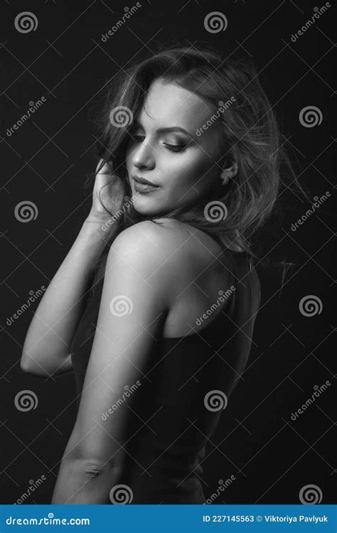 Stylish Studio Portrait Of A Tender Brunette Woman With Perfect Makeup Stock Image Image Of