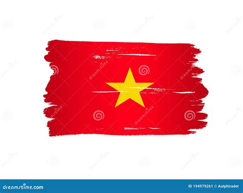 Vietnam Flag With Brush Paint Textured Background Symbols Of Vietnam