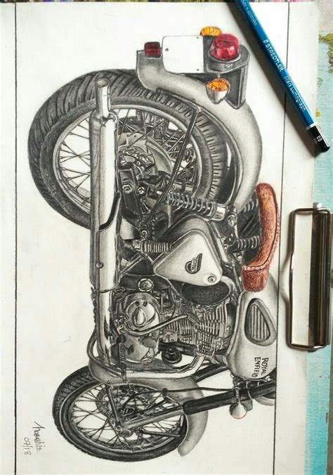 Royal Enfield Pencil Sketch