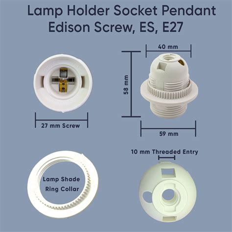 Edison Screw ES E27 M10 Light Bulb Lamp Holder Pendant Socket Lampshade