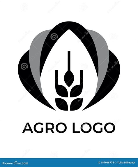 Agro Logo Of Mill And Fields Green And Yellow Colors Stock Image