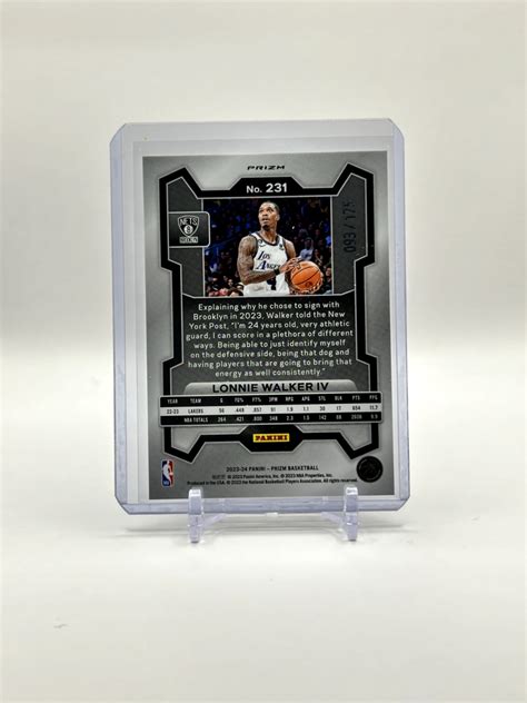 Panini Prizm Lonnie Walker Iv White Prizm Brooklyn