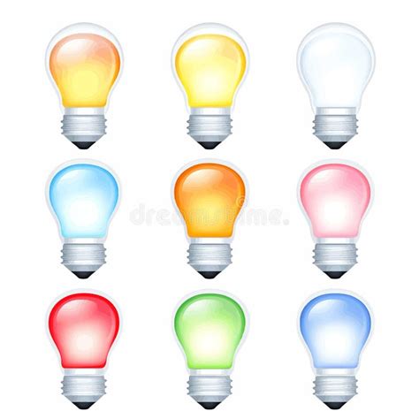 A Collection Of Smart Light Bulbs With Various Colors Vector Stock