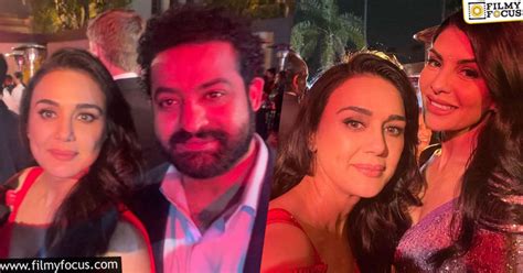 Preity Zinta Poses With Jr Ntr Jacqueline Fernandez And Oscar