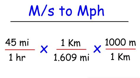 Meters Per Second To Kilometers Per Hour