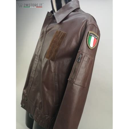 GIUBBOTTO AVIATORE BIKER UOMO Artigianale In Vera Pelle Marrone MADE IN