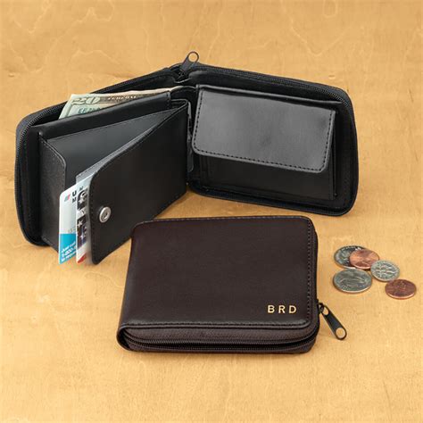 Personalized Men S Leather Zipper Wallet Walter Drake