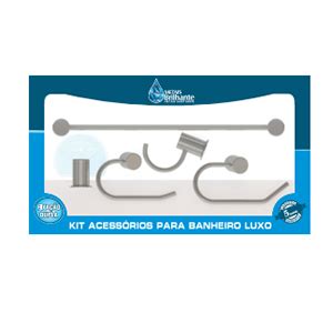 Kit Acessórios Para Banheiro Luxo Metais Brilhante