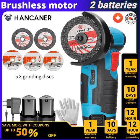 Rpm V Brushless Brushed Angle Grinder With Rechargeable Lithium