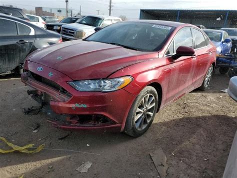 2017 Ford Fusion Se For Sale Co Colorado Springs Wed May 01 2024 Used And Repairable